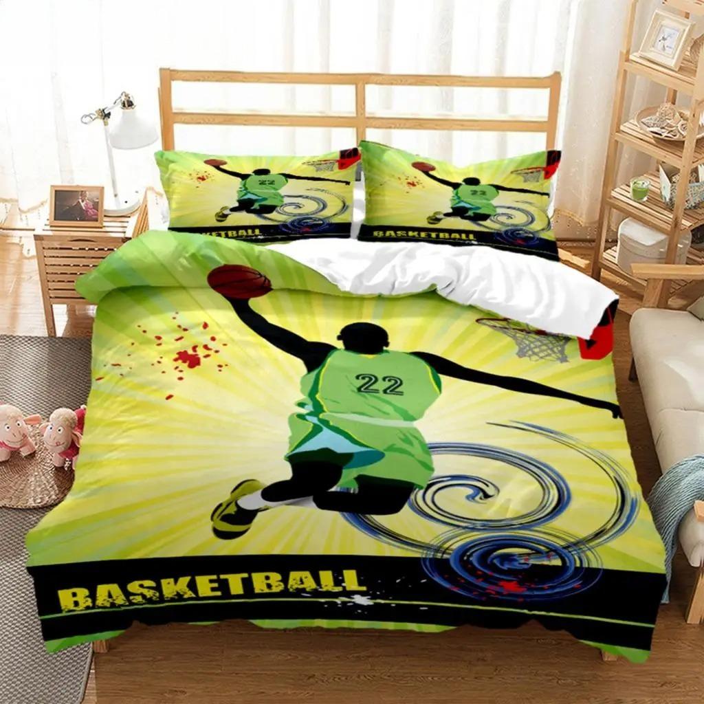 3D Printed Basketball Bedding Set Basketball Duvet Cover Double Twin Full Queen King Adult Kids Bedclothes Quilt Cover