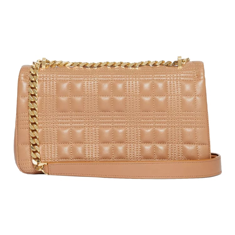 Burberry Lola Bag Lambskin Crossbody Bag, Shoulder Bag Women's Camel Light Gold 80208481