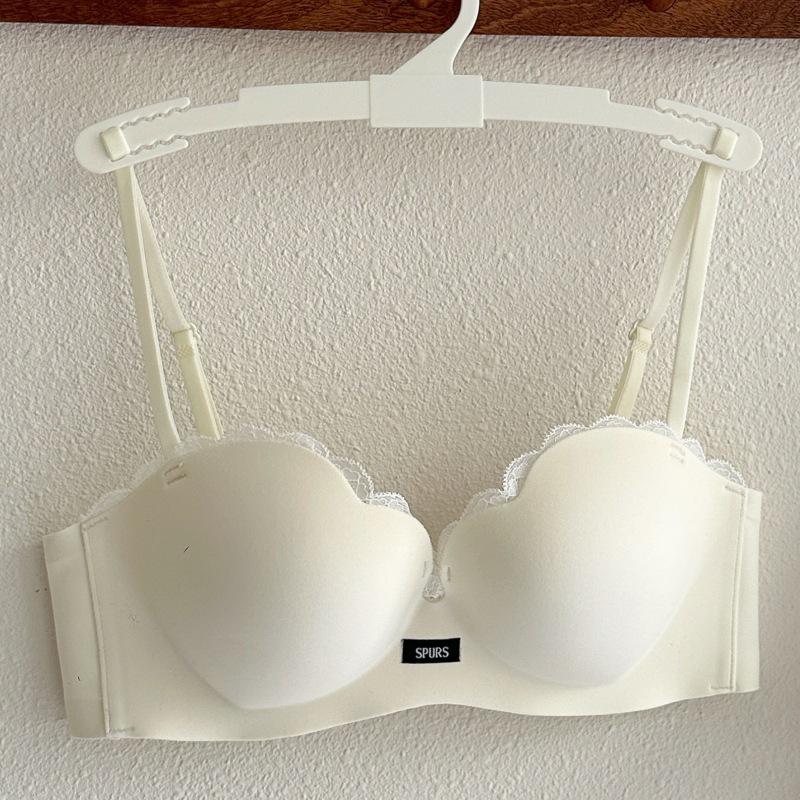 Seamless Thin Strap Push-Up Bra for Small Busts - Wirefree, Anti-Sagging, Enhances Size for a Sexy Look