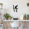 Charming “Love” Word with Cat Metal Wall Art – Iron Silhouette, Modern Wall Decor and Home Decoration, Stylish Metal Hanging Art