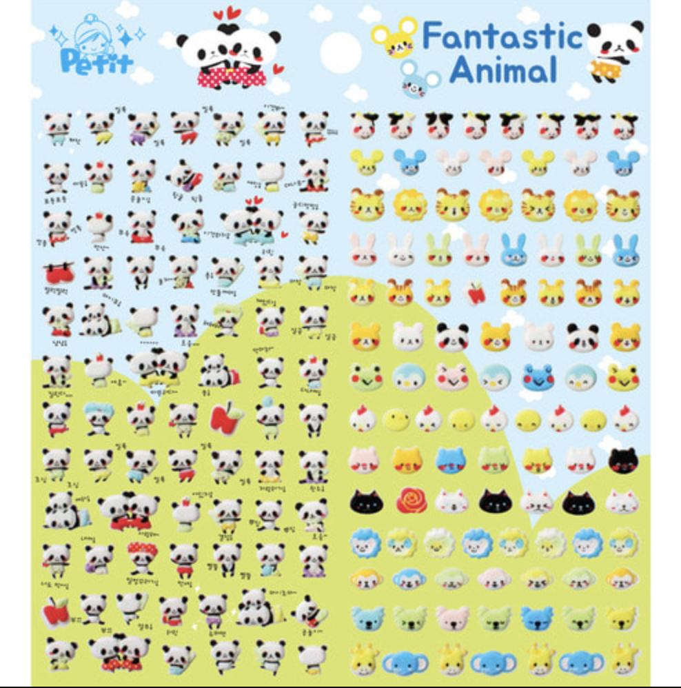 Petit Fancy 2 наклейки с милыми животными (по 10 шт. каждая) — 29 вариантов (трехмерные/корейские/украшения/скрапбукинг своими руками)