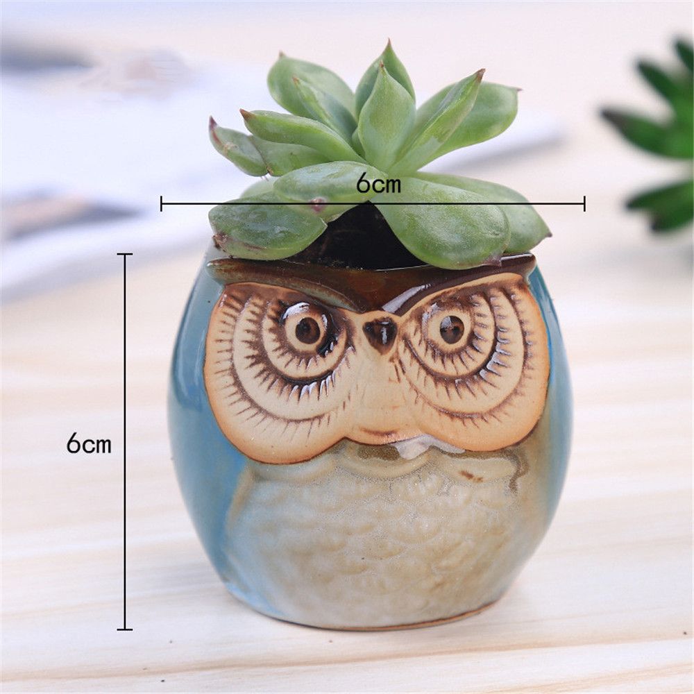 Animal Indoor Owl Shape Flower Pot Mini Ceramic Succulent Pot