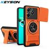 KEYSION Магнитный чехол для телефона OPPO Realme C61 C63 Защита камеры со сдвижной крышкой Вертикальная подставка 360 Кольцо Ударопрочная задняя крышка
