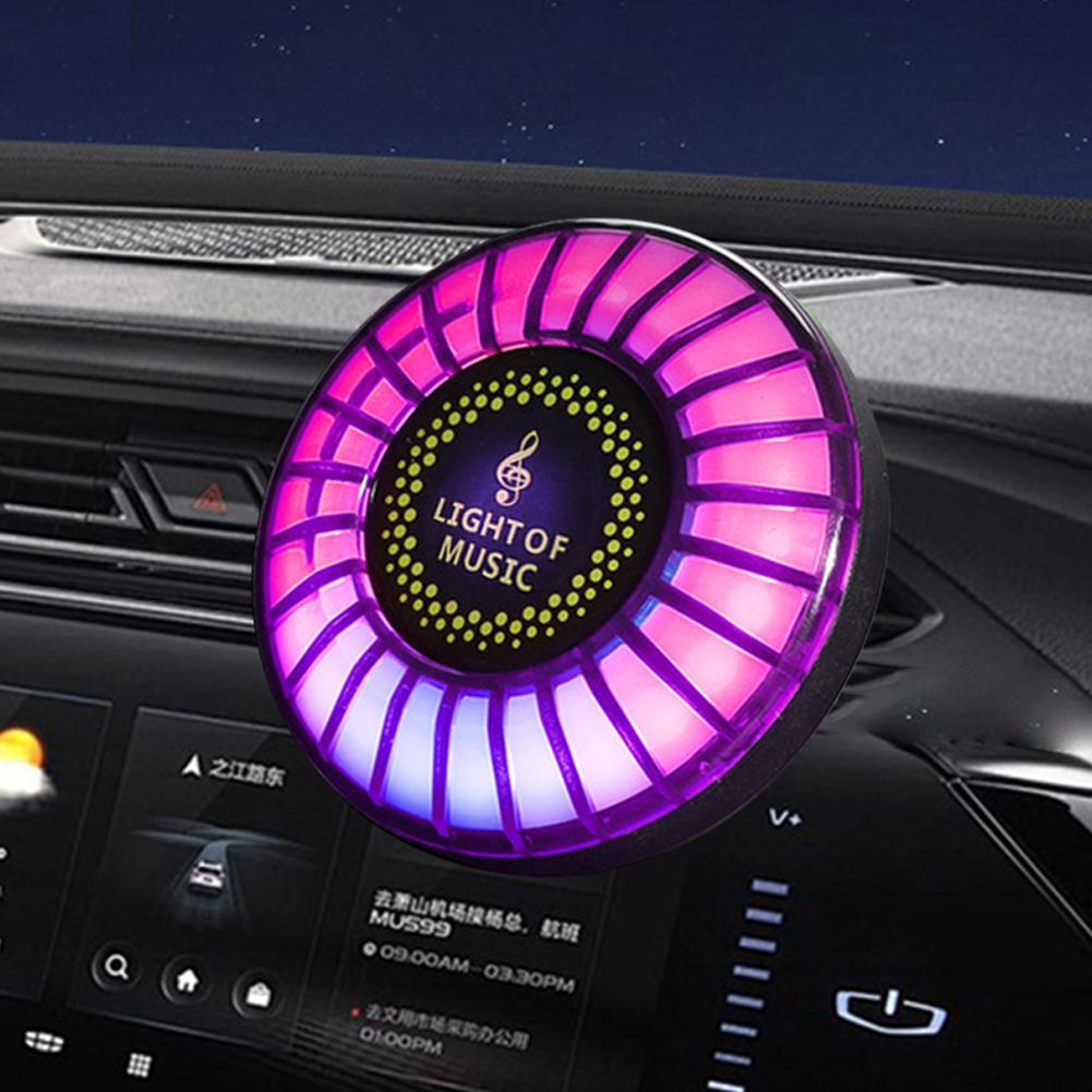 Car LED Sound Control Pickup Rhythm Lights Air Freshener RGB Voice Activated Atmosphere Rhythm Light APP Control Multi-Color