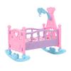 Dollhouse Baby Crib Shaking Bed Rocking Crib Pillow Quilt Doll House Furniture Accessory