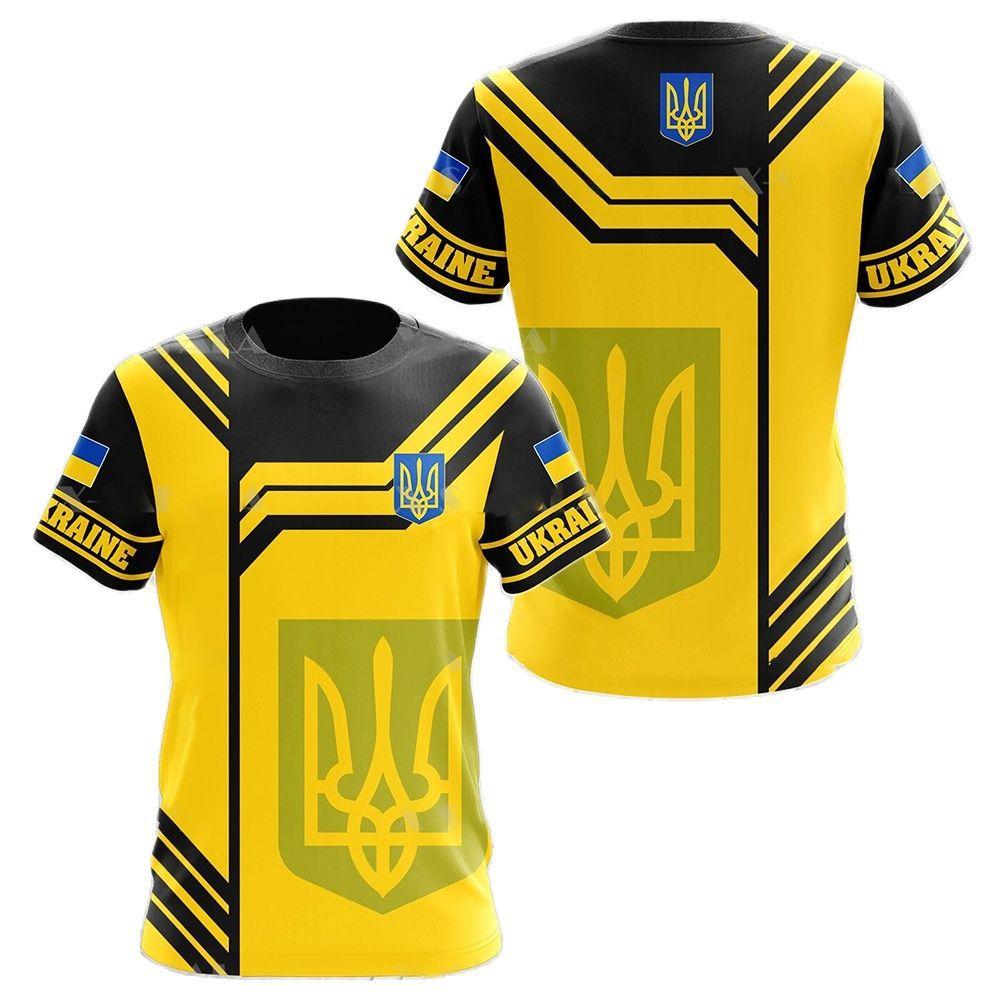 Ukraine Flag Camo Printed 3D T-shirt Summer Ukrainian Veterans Training Clothes Personality Teenage Short Sleeved O-neck Top