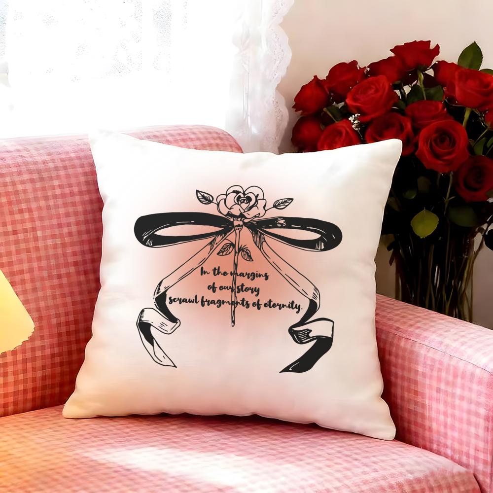 Sweet Korean Trendy Bow Cushion Cover Premium Soft Pillowcase SkinFriendly Breathable MultiPurpose for Home Office Travel
