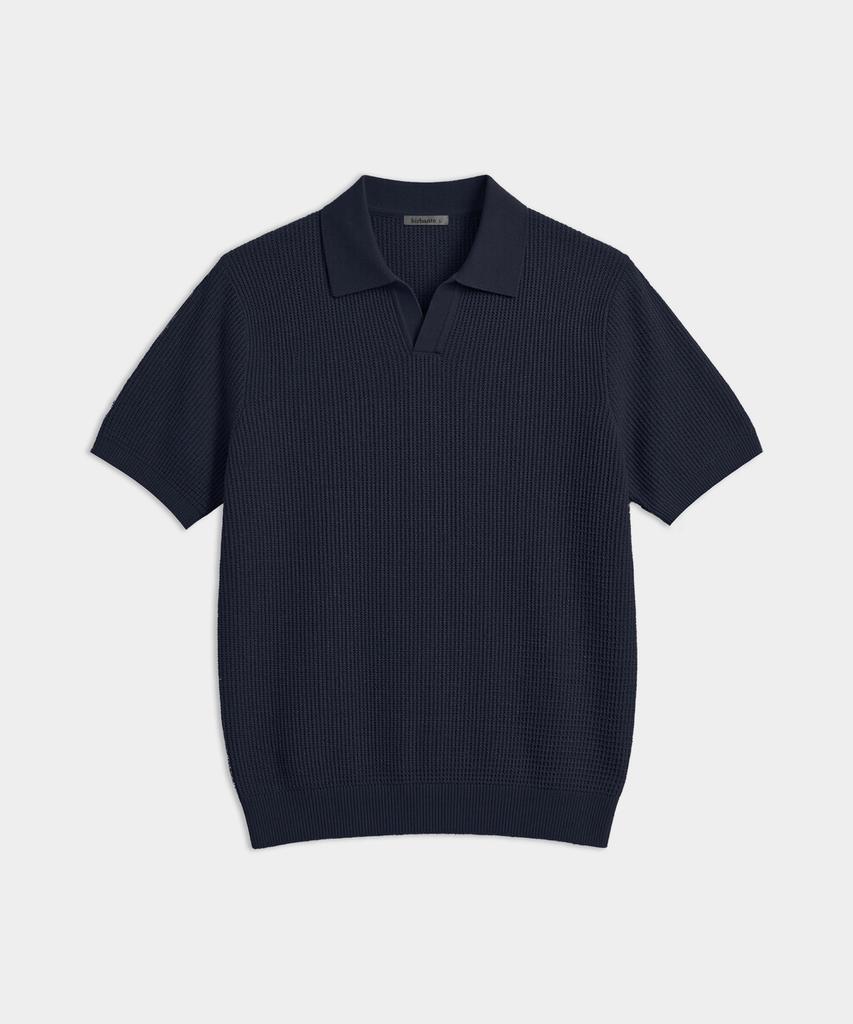 BIRBANTE Summer Washable Essential Collared Knit - Dark Navy