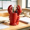 Plastic Lobster-Shaped Pen Holder Novelty Figurine Cosmetic Brush Holder  Study Storage