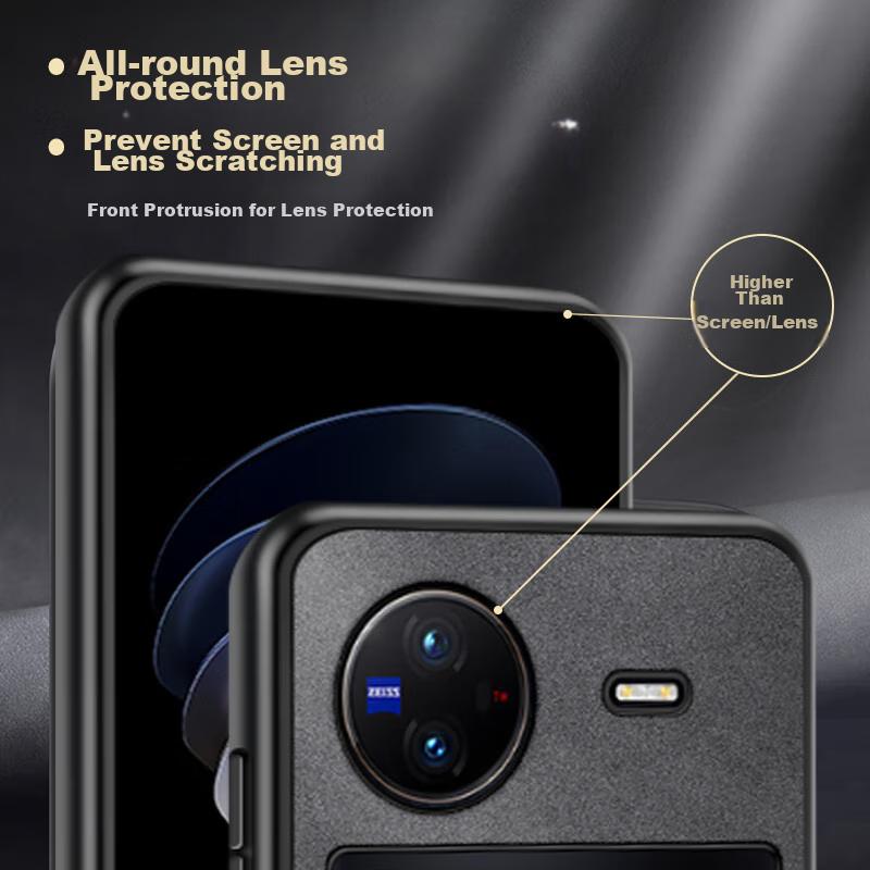 Vivo X Flip Phone Case, Vivo X Flip Upper And Lower Folding Screen, Full Lens Protection, Shockproof,n, Leather Case Outer, Starry Black