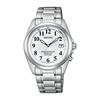 [CITIZEN] Часы REGUNO KS3-115-11 (Радио Солнечное/Водонепроницаемое/Простое) Солнечная Технология Радио Бизнес Арабские Цифры Коровья Кожа Вторые Руки Дата Серебристый Белый