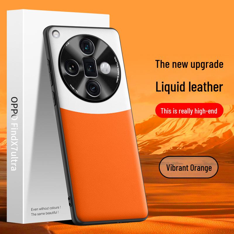 Защитный чехол из жидкой кожи для мобильного телефона Oppo Find X7 Ultra, защита от падения, поставляется как единое целое.