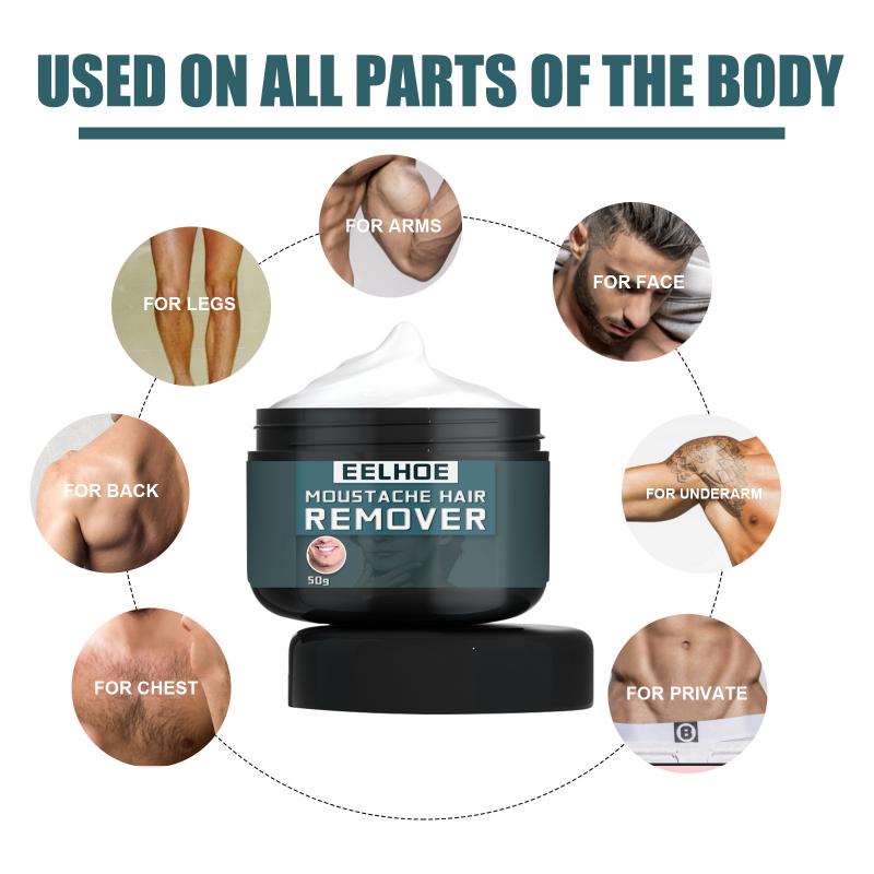 Mens Chest Hair Removal Cream Painless Fast Beard Leg Armpit Hair Remover Gentle Non Irritating Whitening Smoother Skin