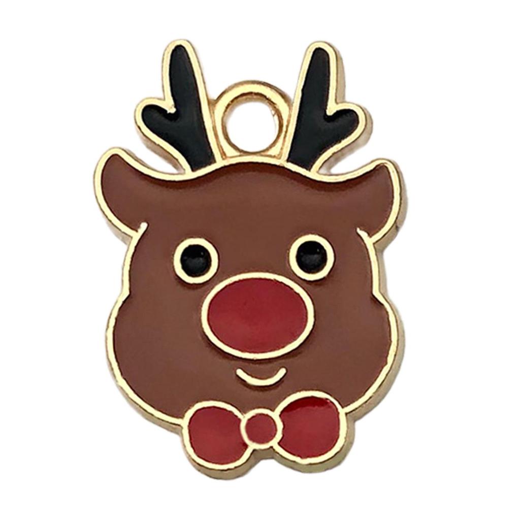 Set of 50 Christmas Oil Drop Pendants: Cute Santa, Snowman, Tree DIY Jewelry Accessories