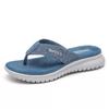 New Summer Shoes Women Fashion Holiday Sandals Flat Flip Flops Thick Sole Soft Blue Plus Size 42