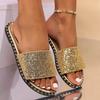 New Ladies Flat Beach Slipper Glitter Bling Summer Slippers for Women Women Sandals Outdoor Shoes Luxury Designer Plus Size