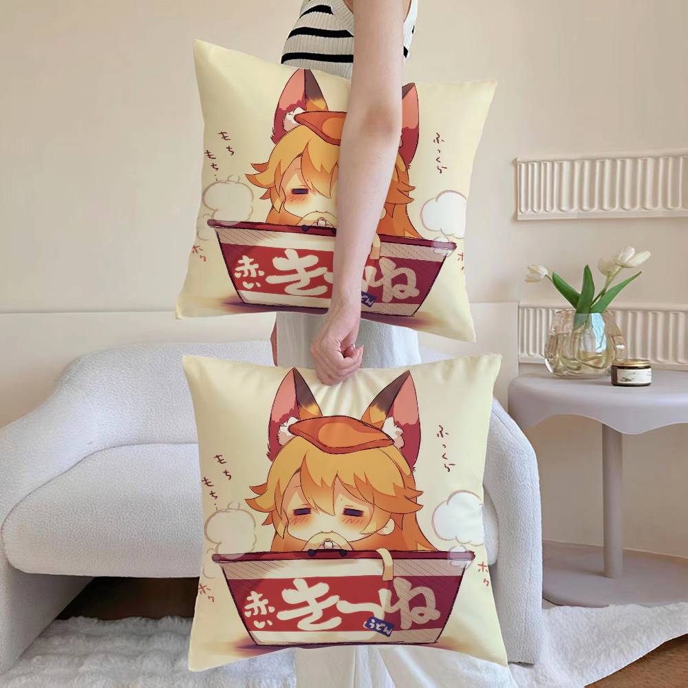 The Helpful Fox Senko San Cartoon Pillow Case Anti-Dustmite Pillowcase Invisible Zipper Silky Sofa Cushion Cover