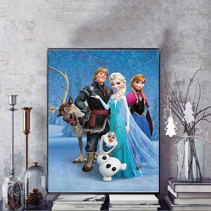 Disney Алмазная мозаика Персонажи Замороженные Лед и Снег Тема Иллюстрация Милый DIY Мозаика из Страз Набор для Вышивания Крестиком - Подарок для Вышивания для Домашнего Декора