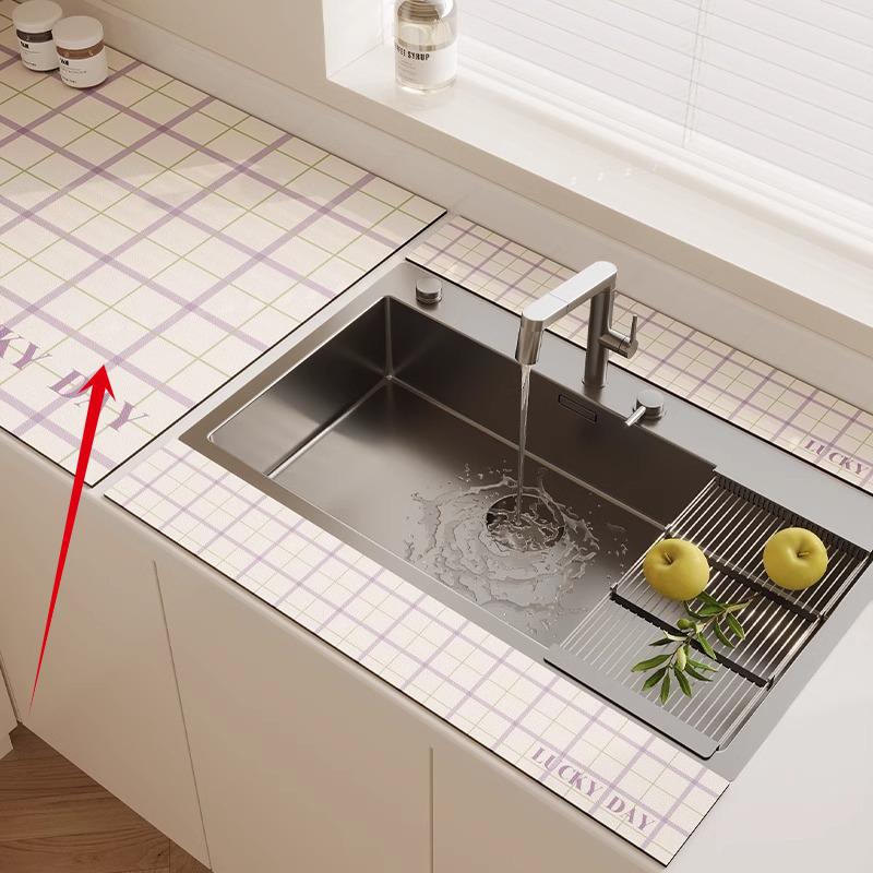 3 шт. Кухонный смеситель Диатомовая земля Пробка для воды Коврик для слива Впитывающий коврик для столешницы в ванной Длинная узкая подставка-костер