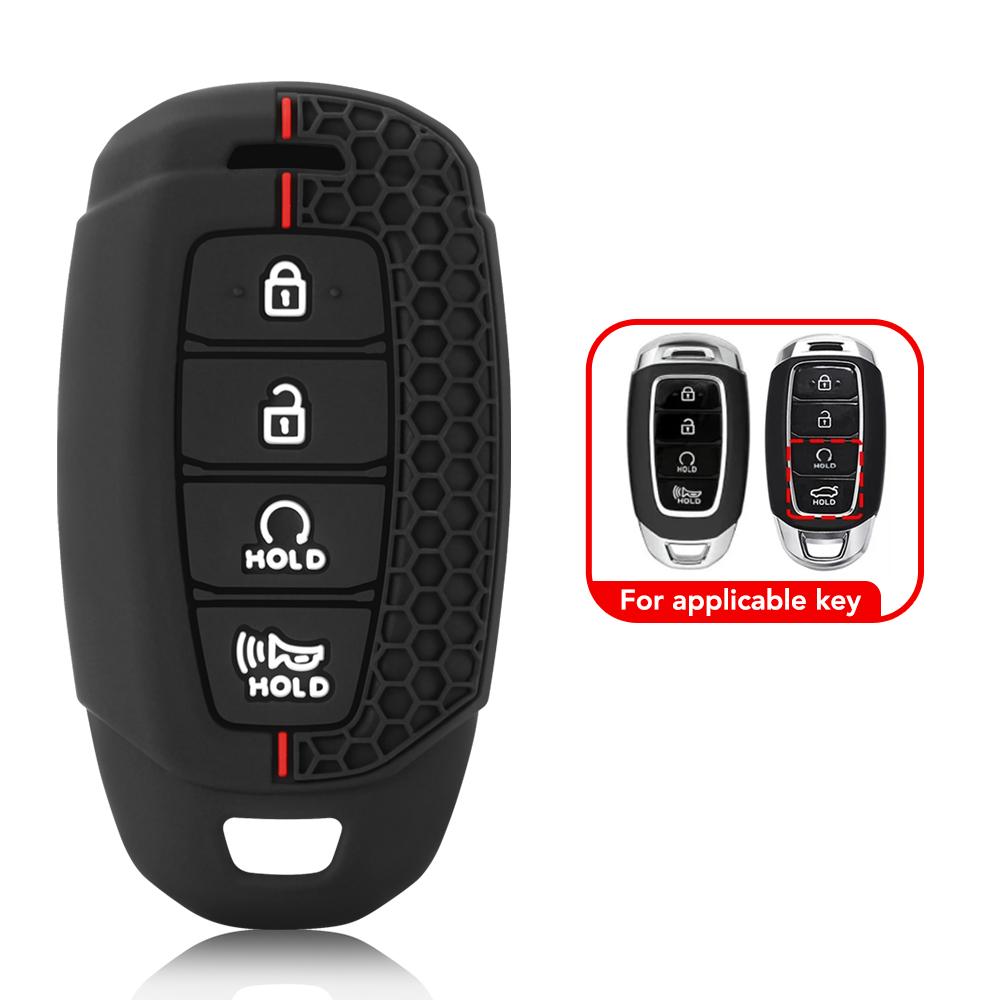 Silicone Car Key Case Cover Keychain for Hyundai I30 Ix35 KONA Encino Solaris Azera Grandeur Ig Accent Santa Fe Palisade