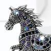 Horse Brooch Retro Style Sparkling Rhinestones Alloy Pin Clothes Hats Bags Scarves Badge Fashion Accessories