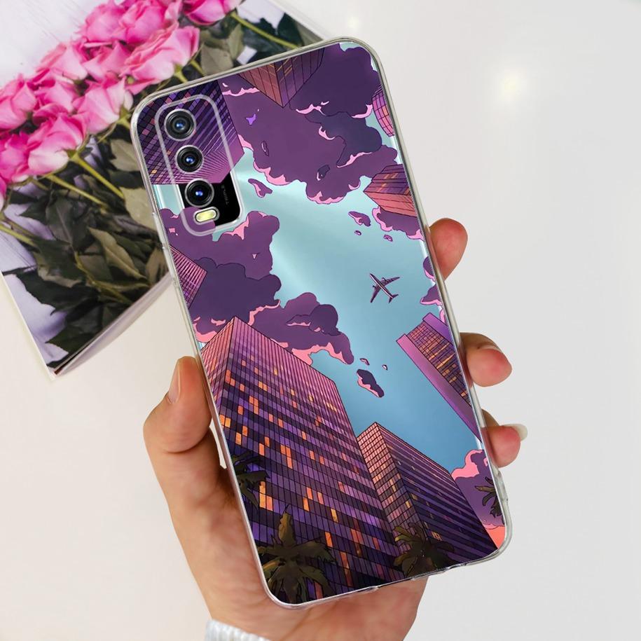 Для Vivo Y11s Y12s Чехол V2028 V2026 V2033 Популярный Цветок Прозрачная Силиконовая Задняя Крышка Для Vivo Y20 Y20i Y20s V2029 V2027 V2032 Funda