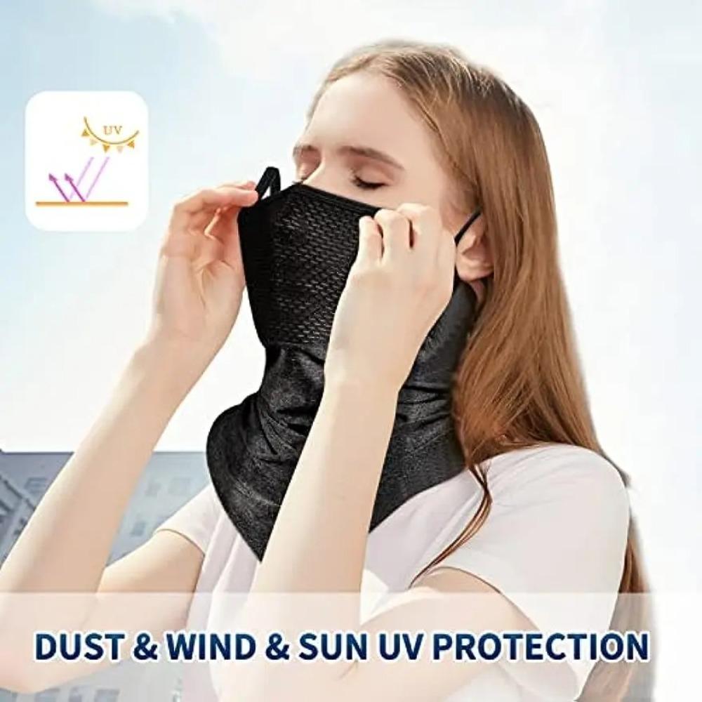 Dustproof Ice Silk Head Cover UV Protection Hanging Ear Cycling Scarf  Unisex