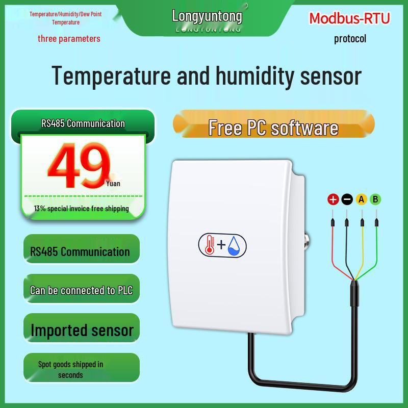 RS485 Temperature & Humidity Sensor Monitor with Modbus-RTU Protocol