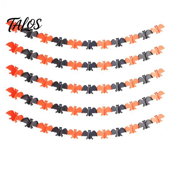 Holiday Atmosphere Decor 5 Pcs 10FT Halloween Banner, Spooky Spider Bat Skull Ghost Themed Party Decorations Pumpkin Hanging Bunting Garland