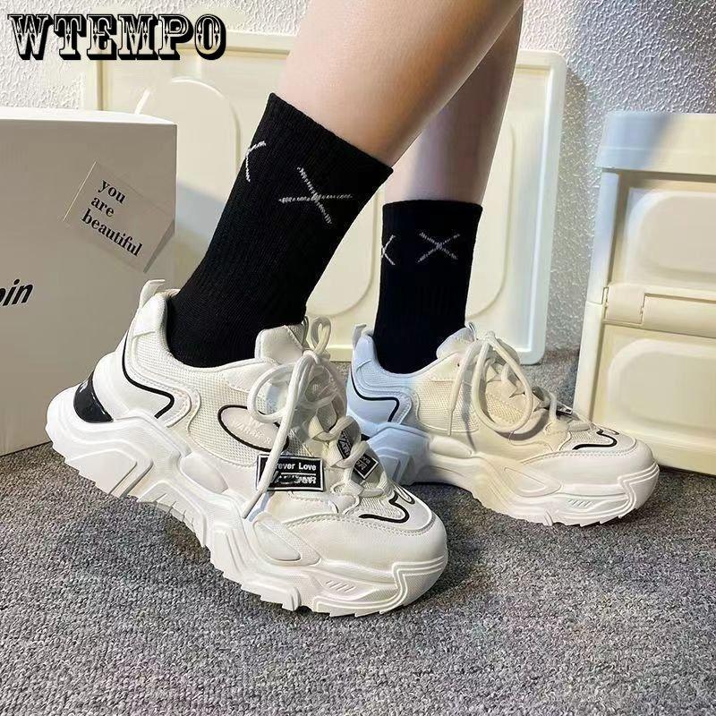 Dad's Shoes Female Ins Tide Spring and Summer Breathable Thick Soled Green Sneakers Women's Running Shoes