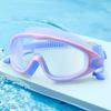 Adult Silicone Waterproof Swimming Glasses Plating Clear Anti-Fog Large Frame Diving Goggles Swim Sports Eyewear with Earplug