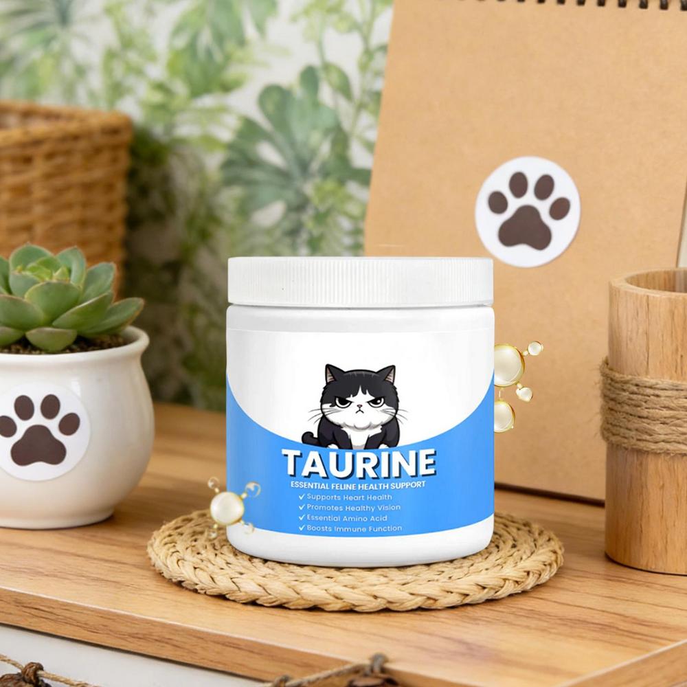 Cat Taurine Powder Eye Heart Health Care Dietary Supplement For Kitten Adult Cats Immune System Support Nutrient Food Additive