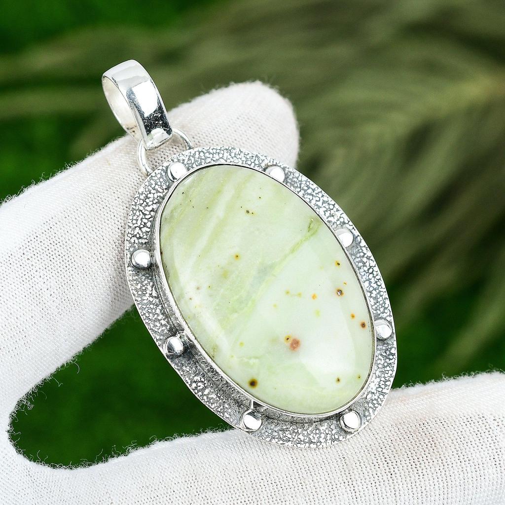 Memorial Day Sale 925 Sterling Silver Oval Natural Imperial Jasper Bezel Pendant
