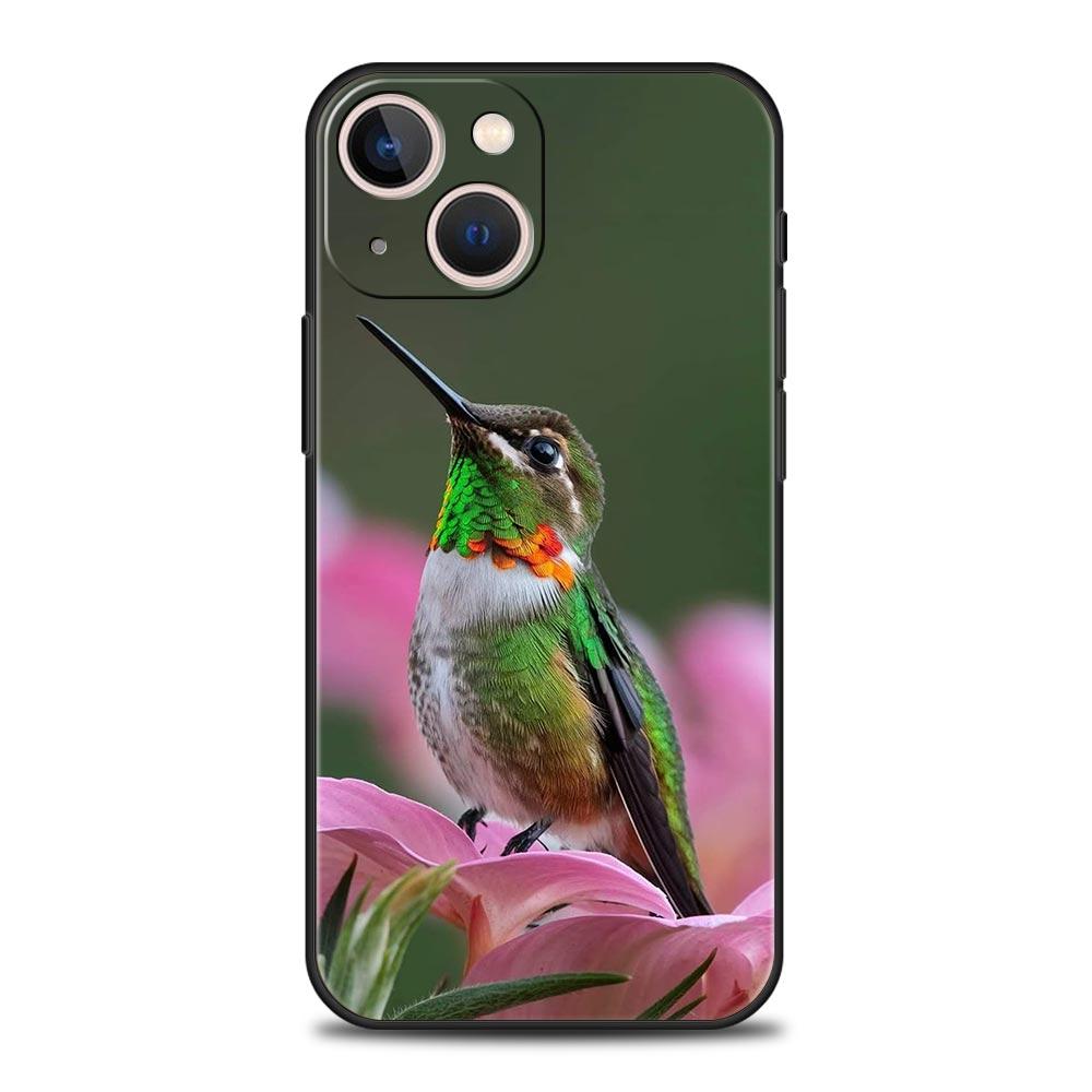 Hummingbird Phone Case For iPhone 17 16 15 Pro Max 11 12 13 14 7 8 Plus SE 2020 X XR XS Cover Soft Black