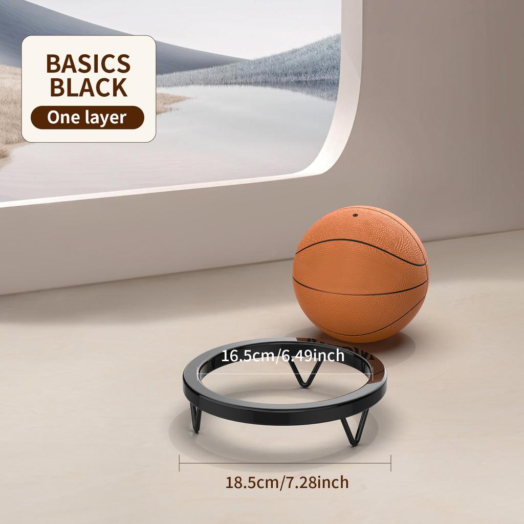 Foldable Metal Ball Storage Rack with Hooks for Basketball, Football and Sports Equipment