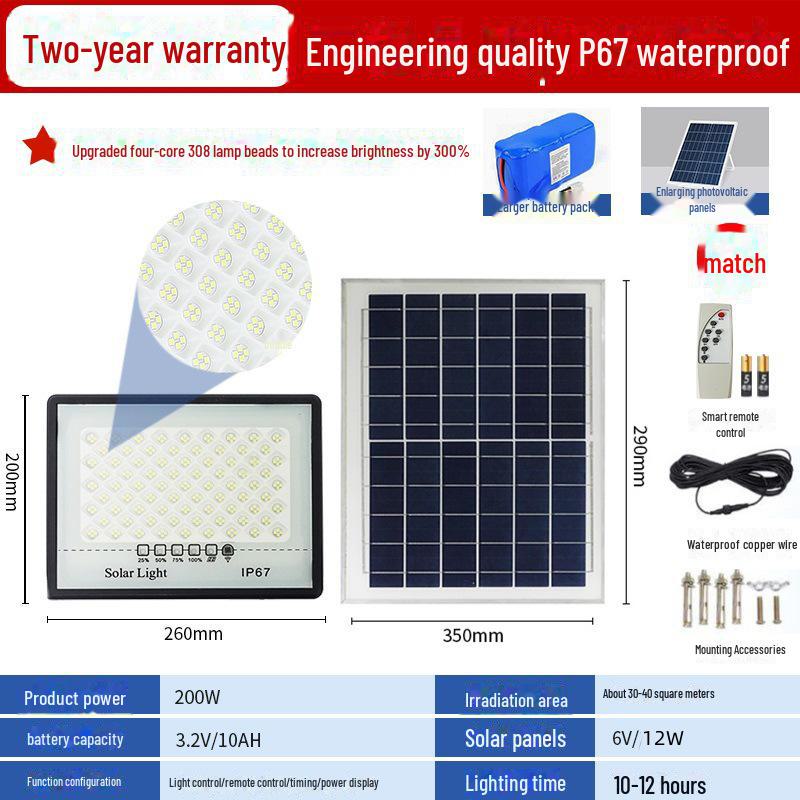 Diyiming Мощный водонепроницаемый солнечный светильник для внутреннего и наружного использования