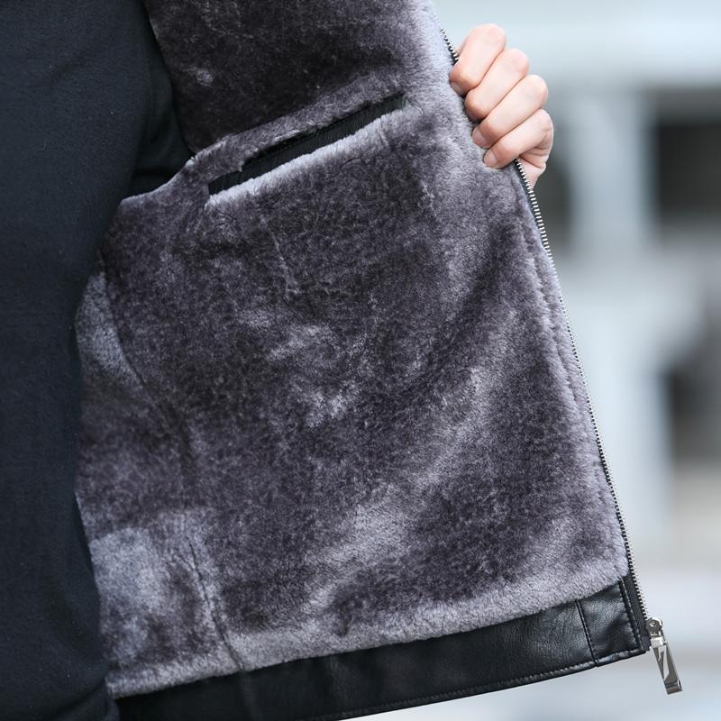 Leather Jacket Men's Genuine Leather Plus Velvet Thickened Fur One-piece Men's Jacket Men's Winter New Sheepskin Jacket Men's Clothing