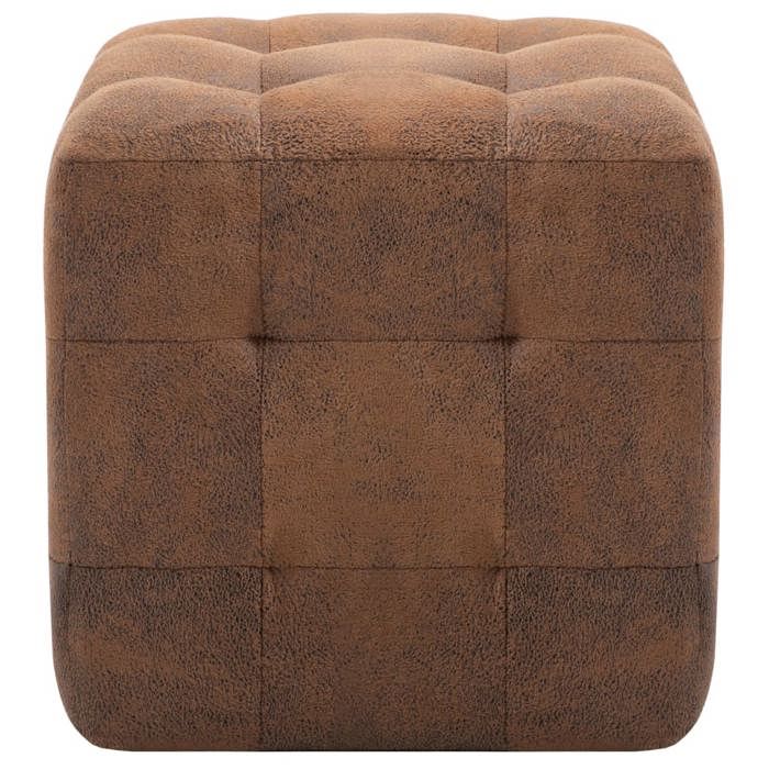 Tables de chevet - Maison Exclusive - 2 pcs - Similicuir daim - 30x30x30 cm - Marron