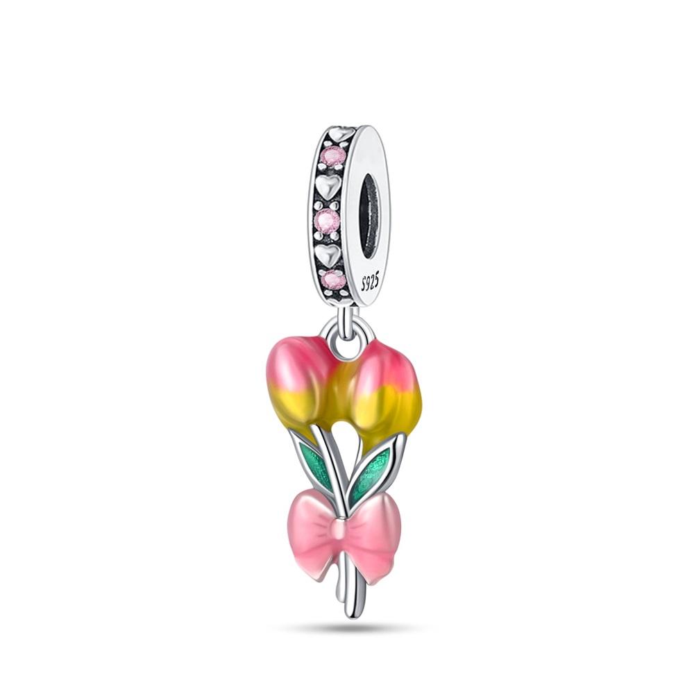 Colorful 925 Silver Butterfly Loves Flowers Beads & Beetle & ladybug Dangle Charm Fits Bracelet Exquisite Pendant Gifts