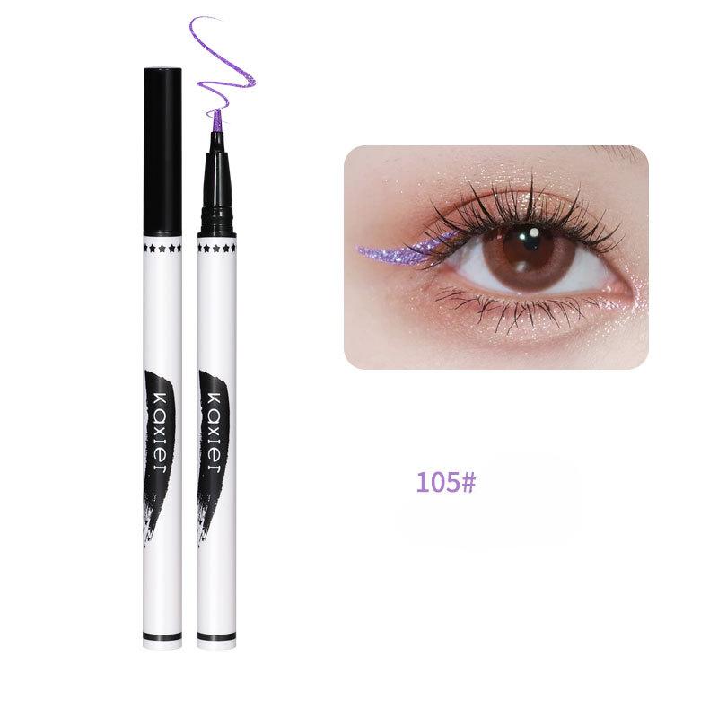 Сверкающая жидкая подводка для глаз шелковичного червя, шелковистая гладкая цветная перламутровая насадка с плоским лезвием