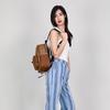 COACH Court Coated Canvas With Refined Pebbled Leather Backpack Large Women's Brown Monogram 5671-IME74