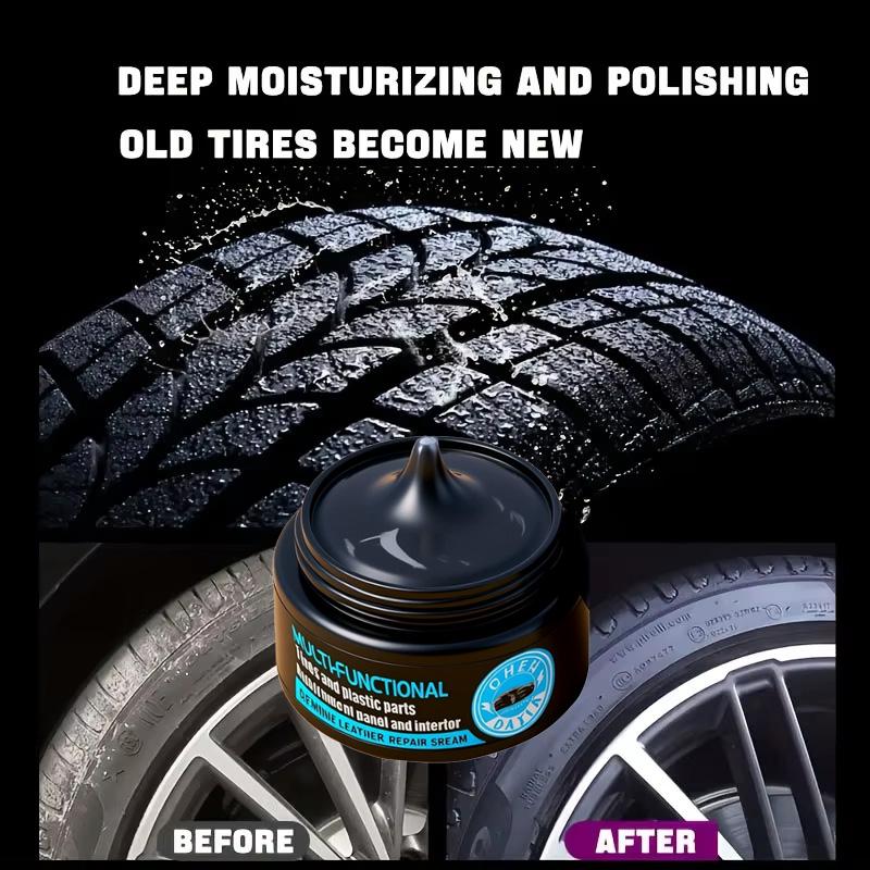 Tire Restorer Wax Back to Black Gloss Long-Lasting Coating Plastic Renovator Polish Cleaning Tire Gloss Enhancer Kit