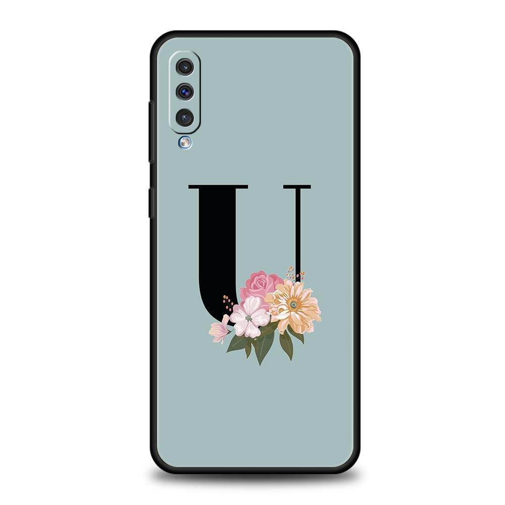 Чехол для телефона Flower Letters S для Samsung A24 A12 A14 A32 A50 A70 A20E A20S A10S A22 A30 A40 A34 A54 A42 A52 5G A02S A04s