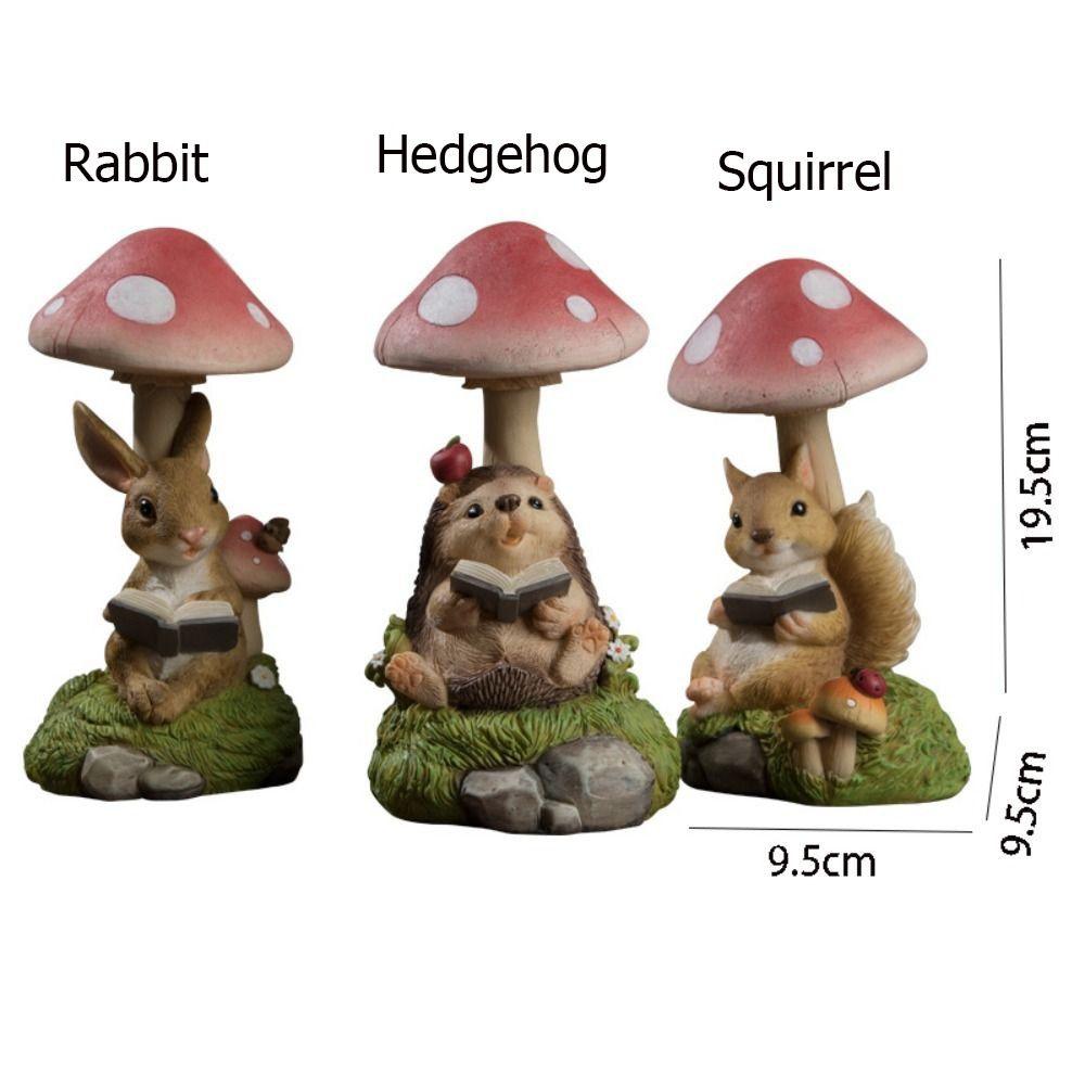 Vivid Rabbit Lawn Lamp Resin Animal Statue Light Garden Figurines Sculptures  Gift