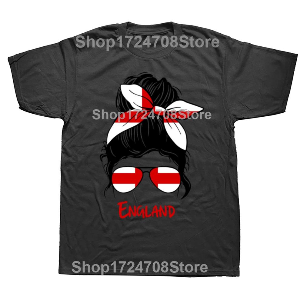 Funny England English Girl British Woman Flag Tshirts Men Womens Fashion Casual Tshirt 100 Cotton Loose Oversized T Shirt