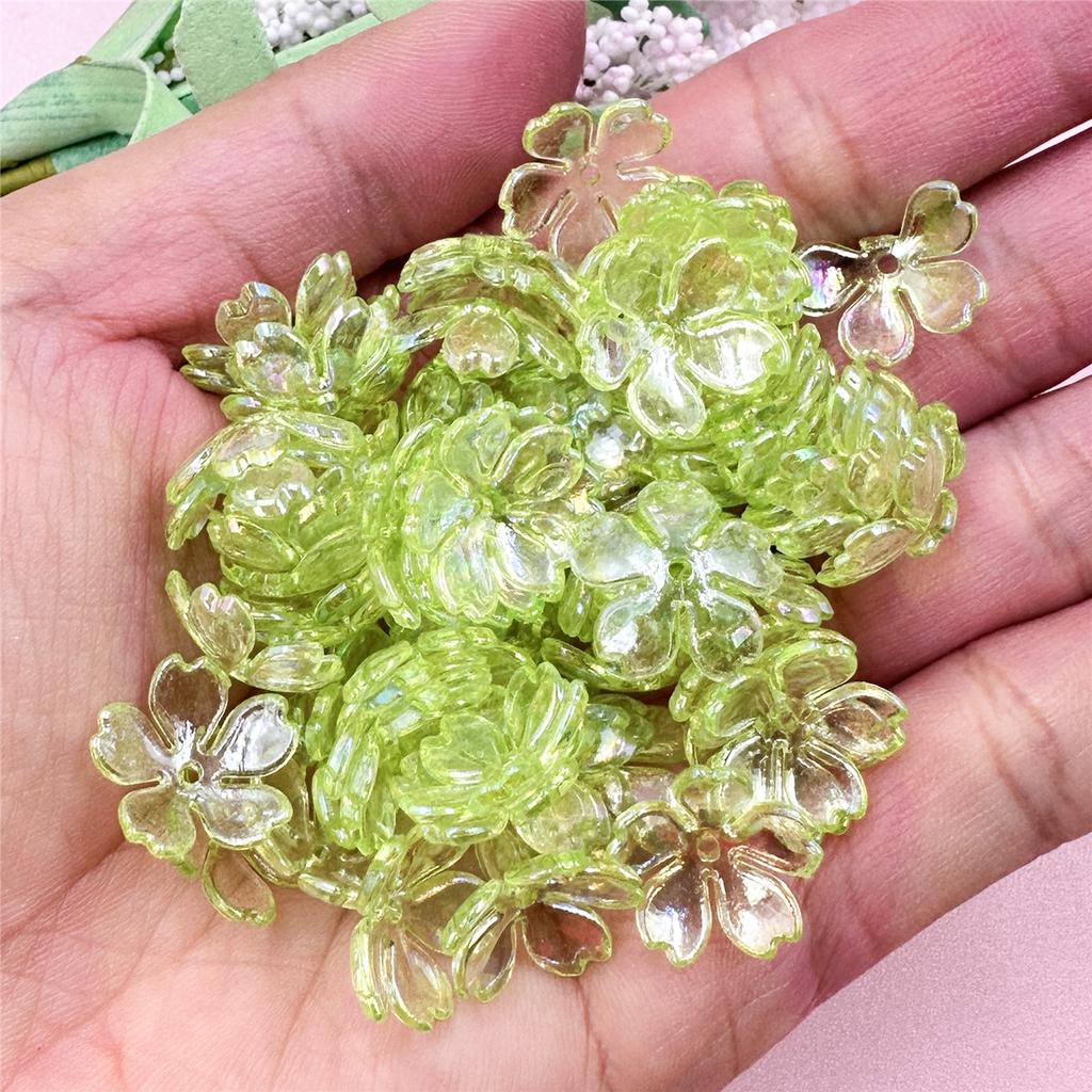 Новые 100 шт. браслеты ожерелье высокое качество свободные бусины модные для изготовления ювелирных изделий DIY цветок гальсанг акрил 14,7 мм серьги