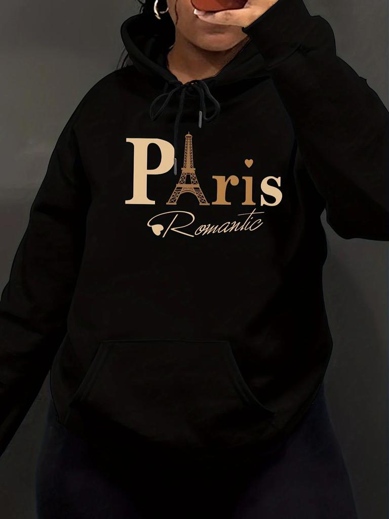Свободная толстовка с надписью Paris, повседневная, с длинным рукавом, женская, осень и зима, удобный пуловер, с круглым вырезом, свободная женская одежда