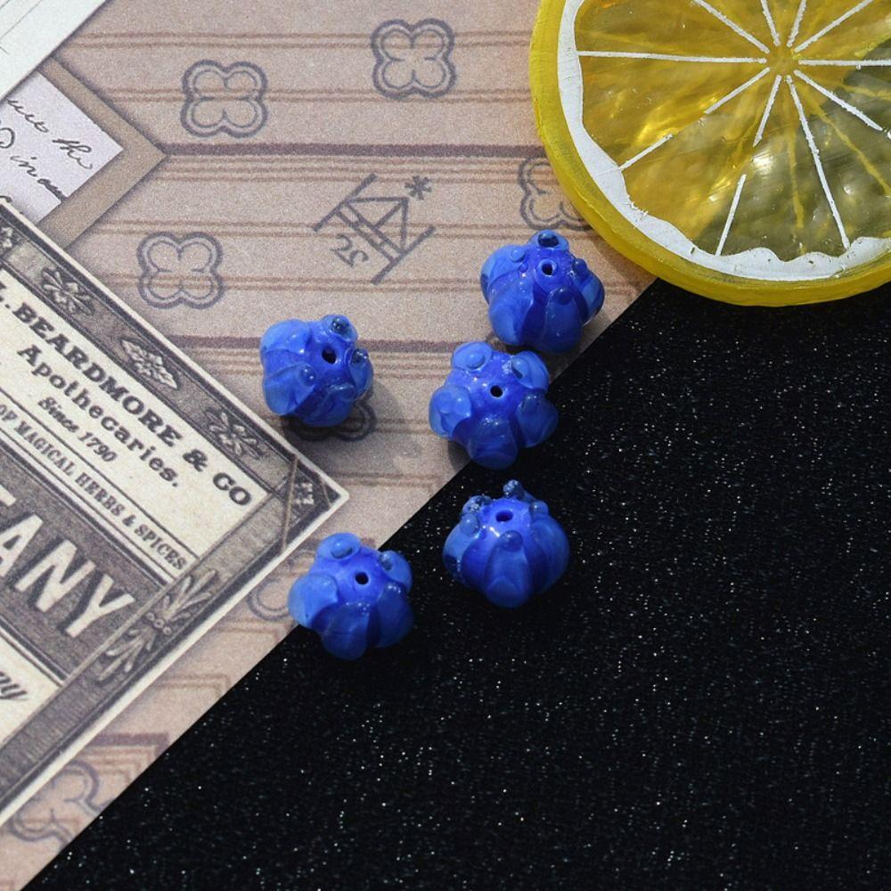 Стеклянные бусины для рукоделия, бусины-бутоны, бусины лэмпворк, бусины в древнем стиле, бусины из люли в форме колокольчика орхидеи