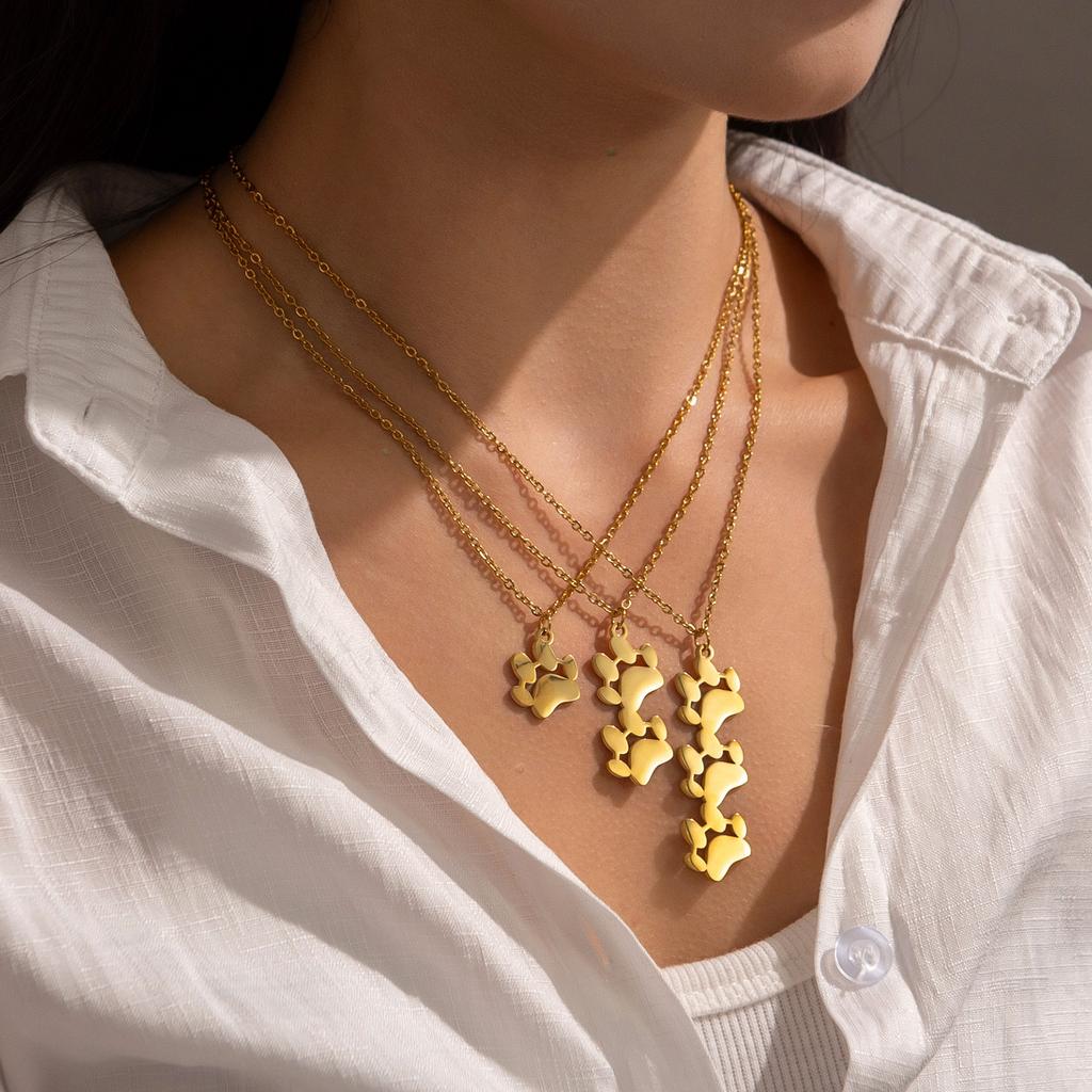 Tiny Paw Print Necklace Paw Necklace Animal Pet Dog Cat Necklace Paw Print