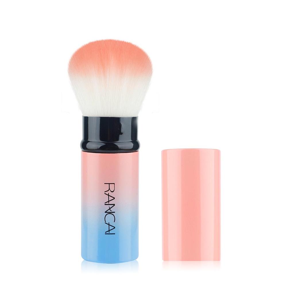 Compact Retractable Travel Powder Brush - Soft Makeup Tool for Blush and Beauty Touch-Ups